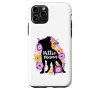 Pitbull Mama Purple Flowers Pittie Cute Pit Bull Dog Mom Case for iPhone 11 Pro
