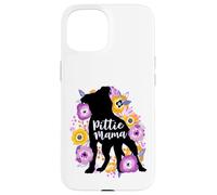 Pitbull Mama Purple Flowers Pittie Cute Pit Bull Dog Mom Case for iPhone 15