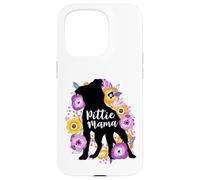 Pitbull Mama Purple Flowers Pittie Cute Pit Bull Dog Mom Case for iPhone 15 Pro
