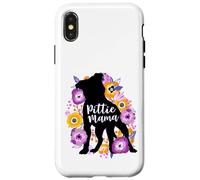 Pitbull Mama Purple Flowers Pittie Cute Pit Bull Dog Mom Case for iPhone X/XS