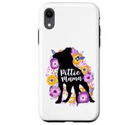 Pitbull Mama Purple Flowers Pittie Cute Pit Bull Dog Mom Case for iPhone XR