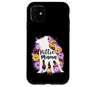 Pitbull Mama Purple Flowers Pittie Mom Cute Pit Bull Lover Case for iPhone 11