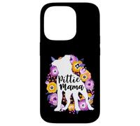 Pitbull Mama Purple Flowers Pittie Mom Cute Pit Bull Lover Case for iPhone 14 Pro