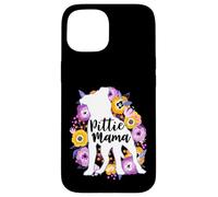 Pitbull Mama Purple Flowers Pittie Mom Cute Pit Bull Lover Case for iPhone 15