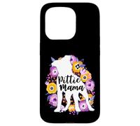 Pitbull Mama Purple Flowers Pittie Mom Cute Pit Bull Lover Case for iPhone 15 Pro