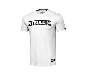 PITBULL Men's Classic Regular Fit Cotton T-Shirt, Gym T-Shirt, White, M