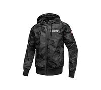 PITBULL - Men's Hooded Jackets, Windproof Men's Transition Jacket Athletic Logo, Comfortable Side Pockets with Zipper, Men's Transition Jackets Perfect for Outdoor Activities - M, Black Camo