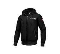PITBULL - Men's Hooded Jackets, Windproof Men's Transition Jacket Athletic Logo, Comfortable Side Pockets with Zipper, Men's Transition Jackets Perfect for Outdoor Activities - S, Black