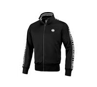 PITBULL Men's Sweatshirt with Zipper Pit Bull West Coast Oldschool Tape Logo S Black