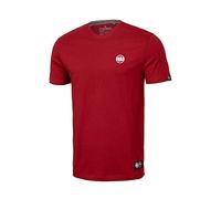 PITBULL - Men's T-Shirt, Classic Cut Men's T-Shirt, Cotton Men's T-Shirt, Men's Basic T-Shirt, Comfortable Men's T-Shirt, Cotton Men's T-Shirt with Small Logo - M, Red