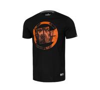 Pitbull Men's T-Shirt, Classic Regular Cut T-Shirt, Men's Pit Bull West Coast Orange Dog 24 T-Shirts with Print, black, L