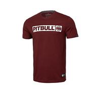 PITBULL - Mens T-Shirts Hilltop Basic, Classic Regular Fit Men's T-Shirts, Cotton Mens T-Shirt, Gym T-Shirts Men, Mens T Shirt for Summer, T-Shirts for Men Round Neckline - L, Burgundy
