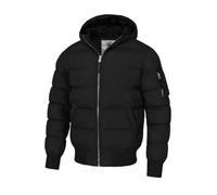 PITBULL - Men's Winter Jacket with Padding Gopher, Hooded Jacket, Padded Men's Jackets, Comfortable Windbreakers, Zip-Up Windbreaker Black