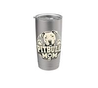 Pitbull Mom Funny Dog Lover Paw Marks Heart Stainless Steel Insulated Tumbler