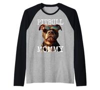 Pitbull Mommy Mama Mothers Day American Pit Bull Terrier Mom Raglan Baseball Tee