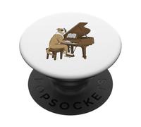 Pitbull Playing Piano Instrumentalist Funny Owner Family PopSockets Adhesive PopGrip