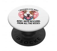 Pitbull Rescue Mom Dad Pittie Lover - Pit Bull Adoption PopSockets Adhesive PopGrip