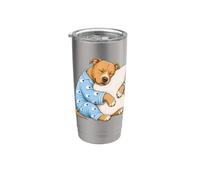 Pitbull Sleeping in Cute Pajamas Sleep Pittie Dog Stainless Steel Insulated Tumbler