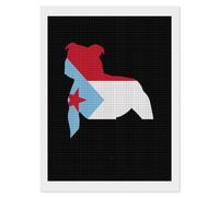 Pitbull South Yemen Flag Diamond Painting Kits for Adults Full Square Drill Diamond Art 12"x16"