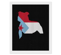 Pitbull South Yemen Flag Diamond Painting Kits for Adults Full Square Drill Diamond Art 16"x20"