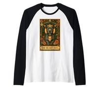 Pitbull Tarot Card Vintage Cute Pit Bull The Heart Dog Love Raglan Baseball Tee