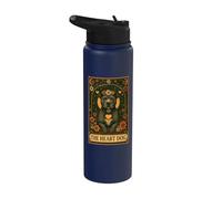 Pitbull Tarot Card Vintage Cute Pit Bull The Heart Dog Love Stainless Steel Insulated Water Bottle