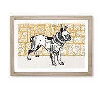 Pitbull Terrier by Moriz Jung Framed Print | A2 Oak Framed Wall Art | Ready to Hang | Modern Animal Picture | Living Room Bedroom Lounge Office