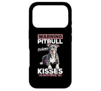 Pitbull Terrier Dog Breed Warning: Pitbull on guard, kisses Case for iPhone 17 Pro