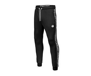 PITBULL - Tracksuit Bottoms Men Oldschool Tape Logo, Regular Cut Joggers for Men, Mens Tracksuit Bottoms with Pockets, Jogging Bottoms Men, Mens Activewear, Gym Clothes Men - M, Black