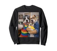 Pitbull Two Moms Life Selfie Mother's Day Newborn Queer Mom Sweatshirt