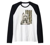 Pitbull US Flag Pit Bull America Raglan Baseball Tee