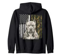 Pitbull US Flag Pit Bull America Zip Hoodie