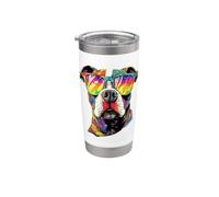 Pitbull with Sunglasses Pittie American Pit Bull Terrier Stainless Steel Insulated Tumbler