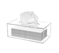 PITBVO Acrylic Tissue Box Cover, Clear Tissue Box Holder, Dispenser Holder Case Dryer Sheet Holder for Car, Bathroom, Kitchen,Office, Living Room, Home, Laundry, Counter and Table,Transparent,10*5.25