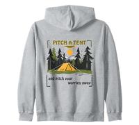 Pitch A Tent Camping Adventure Nature Lover Design Zip Hoodie