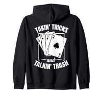 Pitch Card Game Tournament Cards Takin' Tricks Pitch Player Zip Hoodie