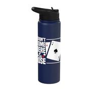 Pitch Cards Tournament Cards Player Here to Win Pitch Player Stainless Steel Insulated Water Bottle