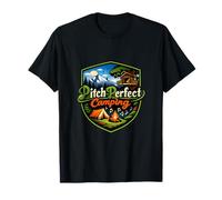 Pitch Perfect Camping Mountain Badge Music Camp Design T-Shirt