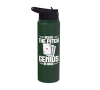 Pitch Player Enthusiast Cards Tournament Genius Pitch Stainless Steel Insulated Water Bottle