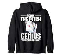Pitch Player Enthusiast Cards Tournament Genius Pitch Zip Hoodie