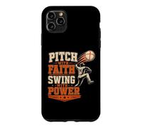 Pitch With Faith Swing With Power Baseball Bible Verse Faith Case for iPhone 11 Pro Max