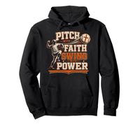 Pitch With Faith Swing With Power Baseball Phil 4 13 Pullover Hoodie