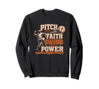 Pitch With Faith Swing With Power Baseball Phil 4 13 Sweatshirt