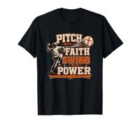 Pitch with Faith Swing with Power Baseball Phil 4 13 T-Shirt