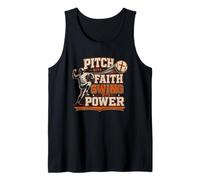 Pitch with Faith Swing with Power Baseball Phil 4 13 Tank Top