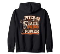 Pitch With Faith Swing With Power Baseball Phil 4 13 Zip Hoodie