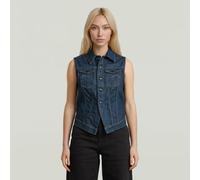 Pitched Hem Slim Vest - Dark blue - Women M