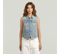 Pitched Hem Slim Vest - Light blue - Women XXL