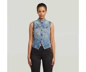 Pitched Hem Slim Vest - vintage cirrus blue - Women M