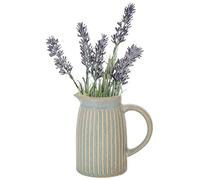Pitcher Jug Vase Blue Ribbed Flower Vase Glazed Ceramic Jug (Small)